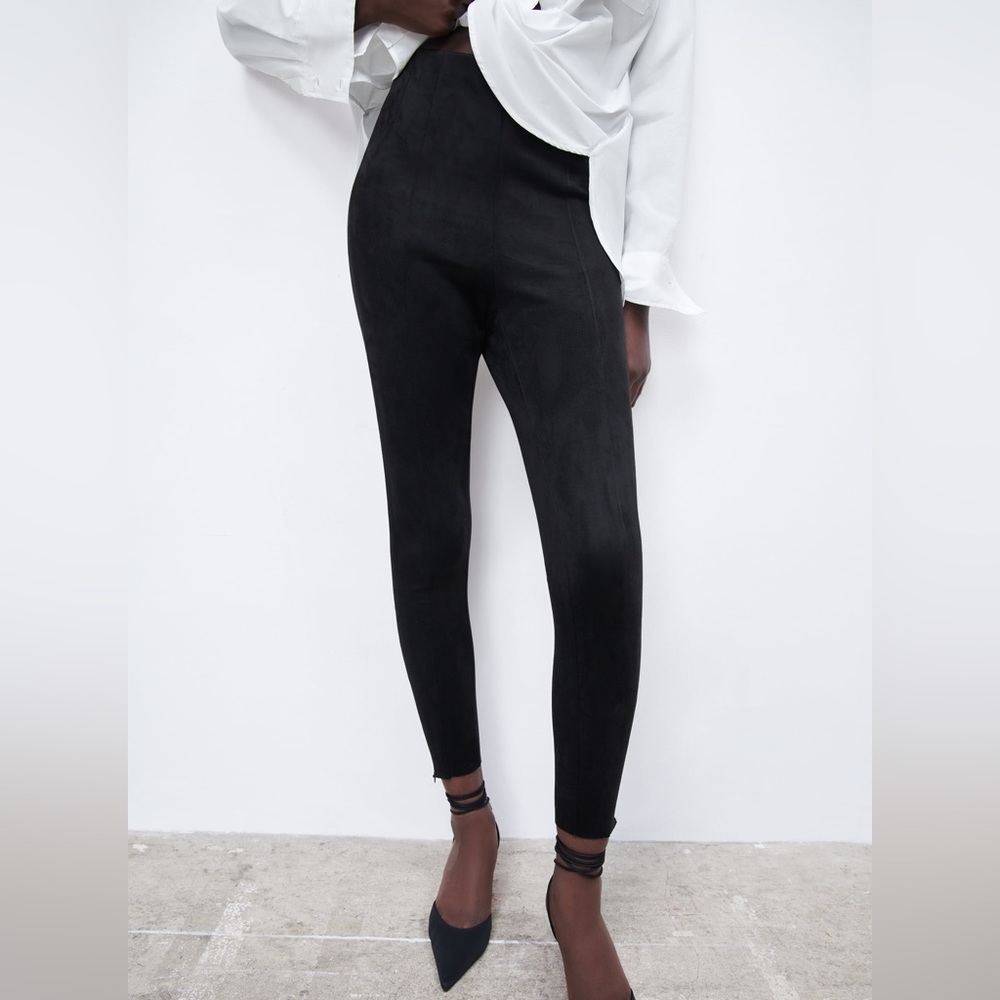 ZARA SUEDE FAUX LEGGINGS